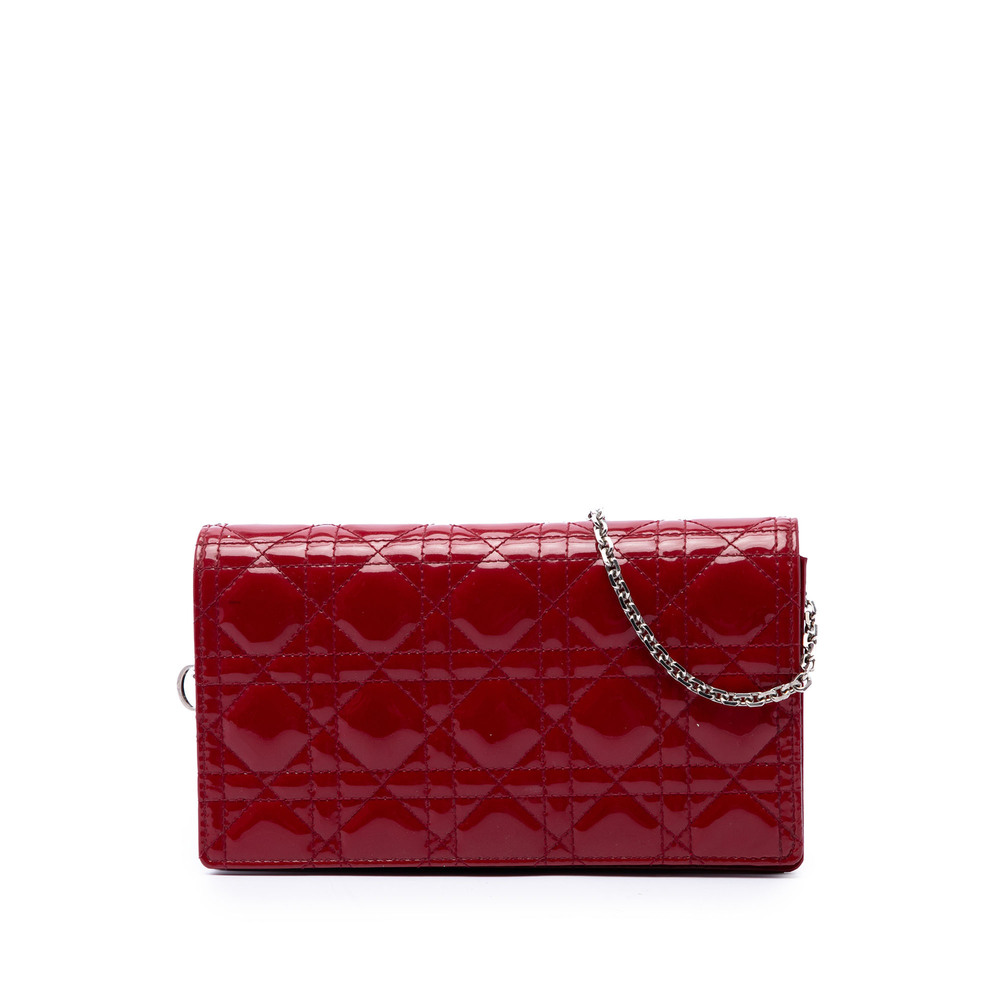 Pre-Loved Dior Patent Cannage Lady Dior Chain Convertible Clutch
